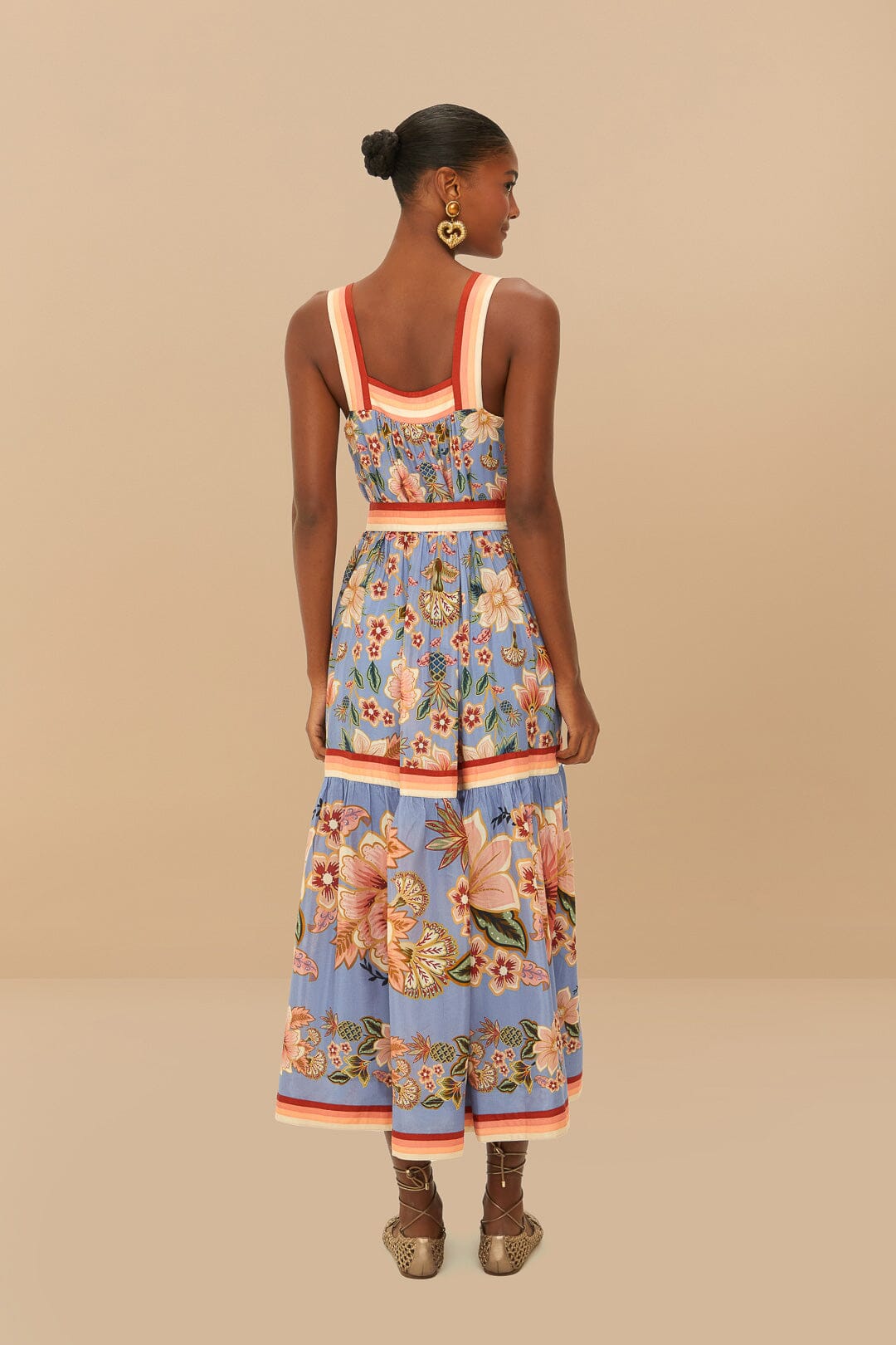 Blue Superbloom Tapestry Maxi Dress