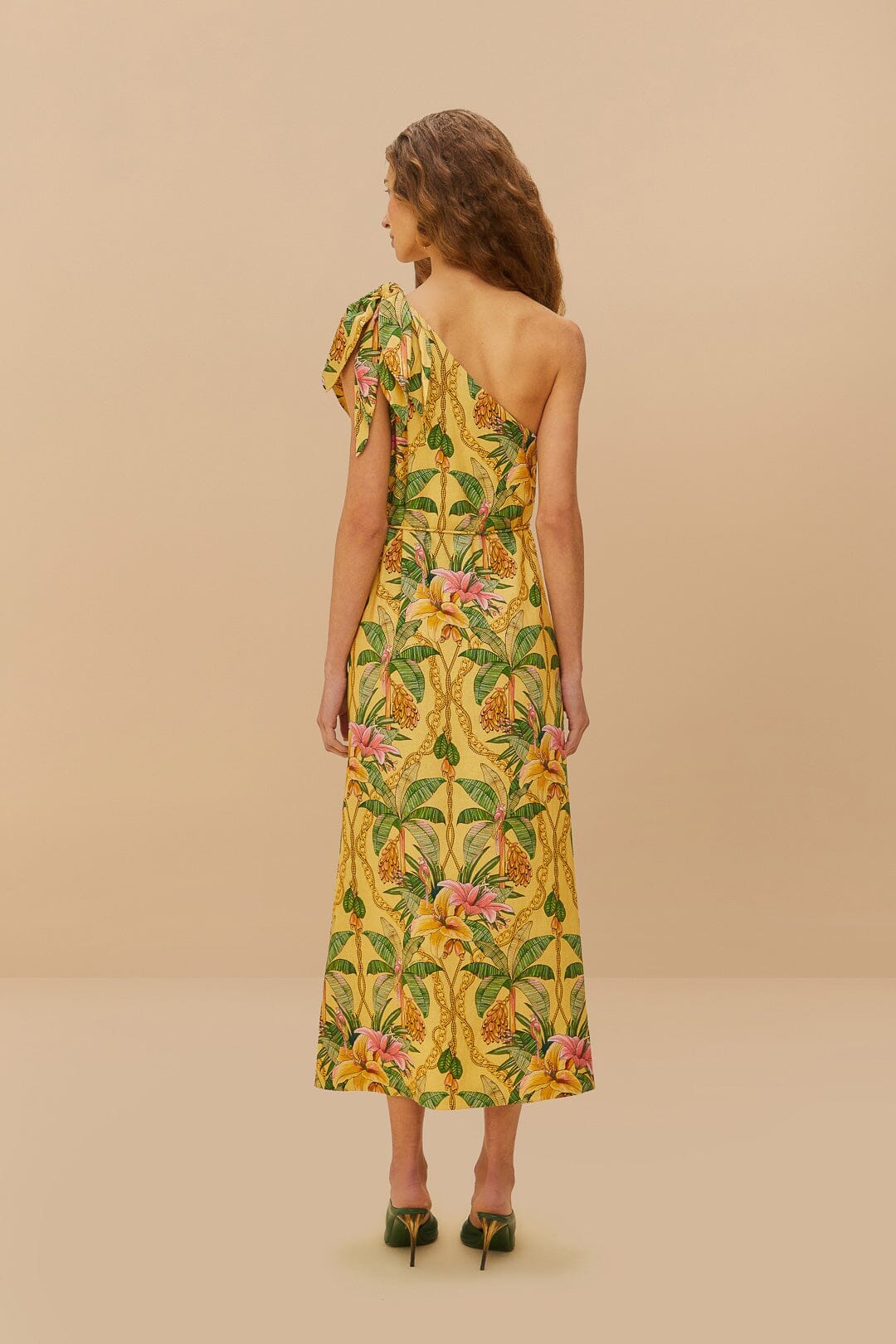 Yellow Tropical Paradise LENZING™ ECOVERO™ Euroflax™ Maxi Dress