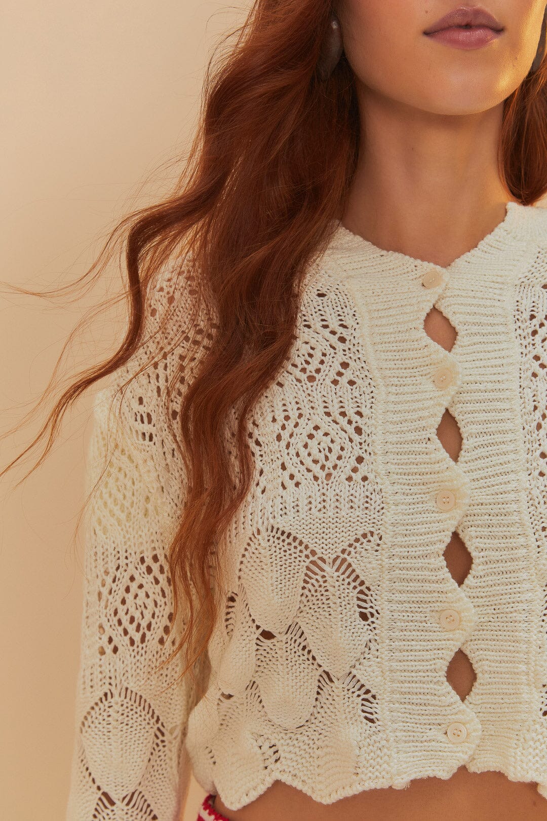 MIX LACE STITCH CARDIGAN