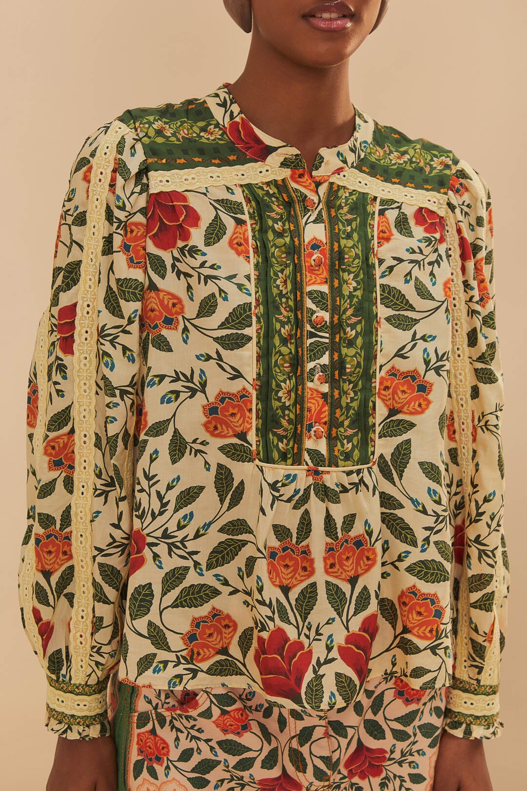 GARDEN TAPESTRY SAND BLOUSE