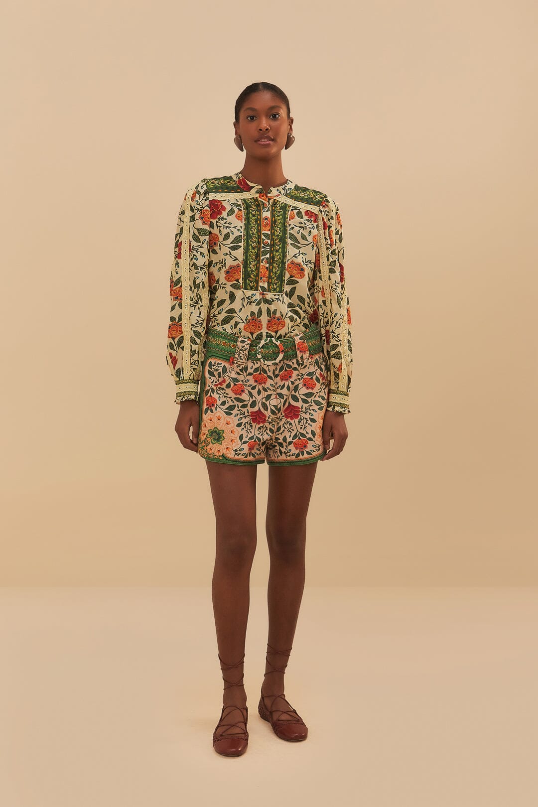 GARDEN TAPESTRY SAND BLOUSE