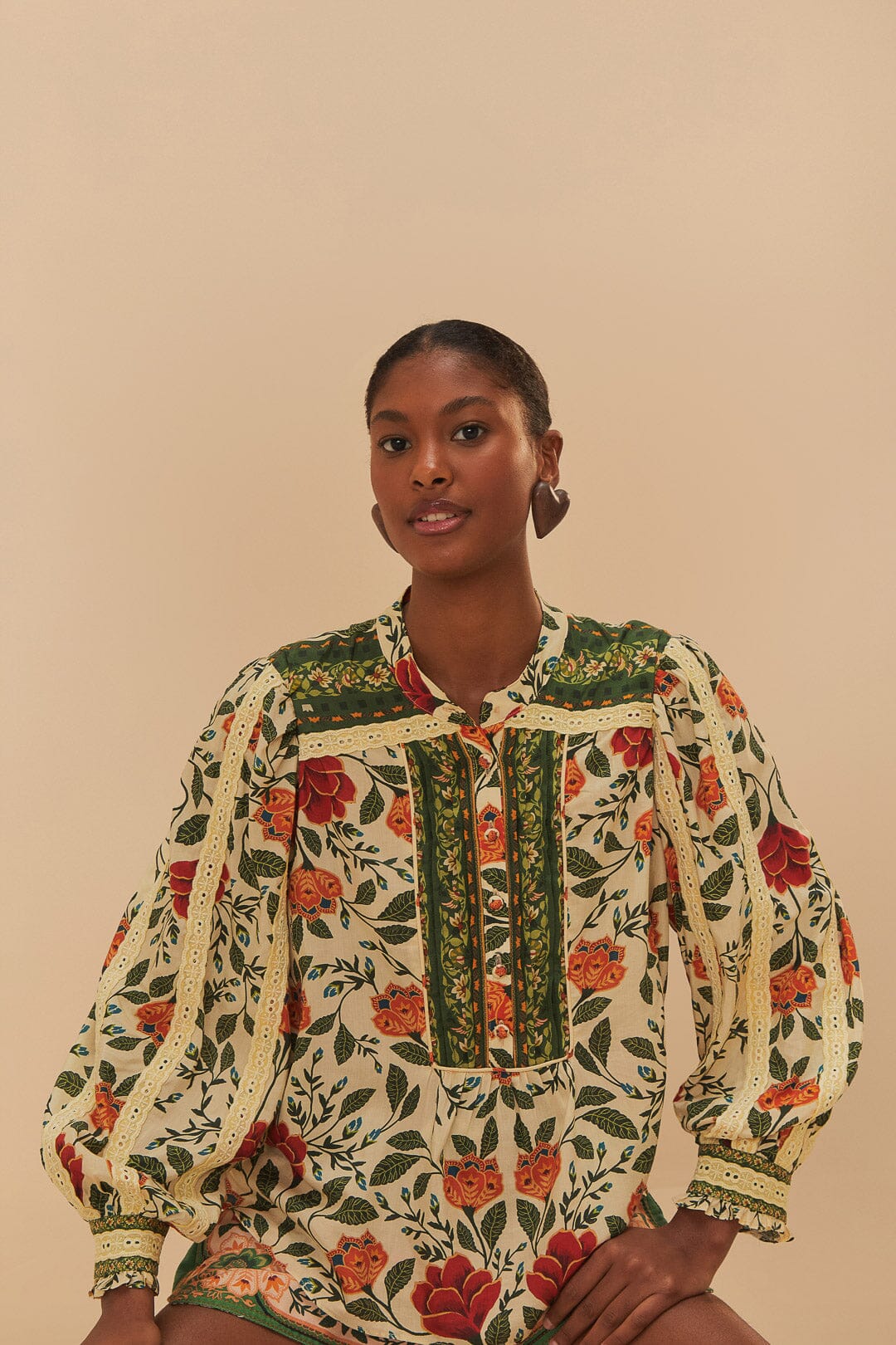 GARDEN TAPESTRY SAND BLOUSE