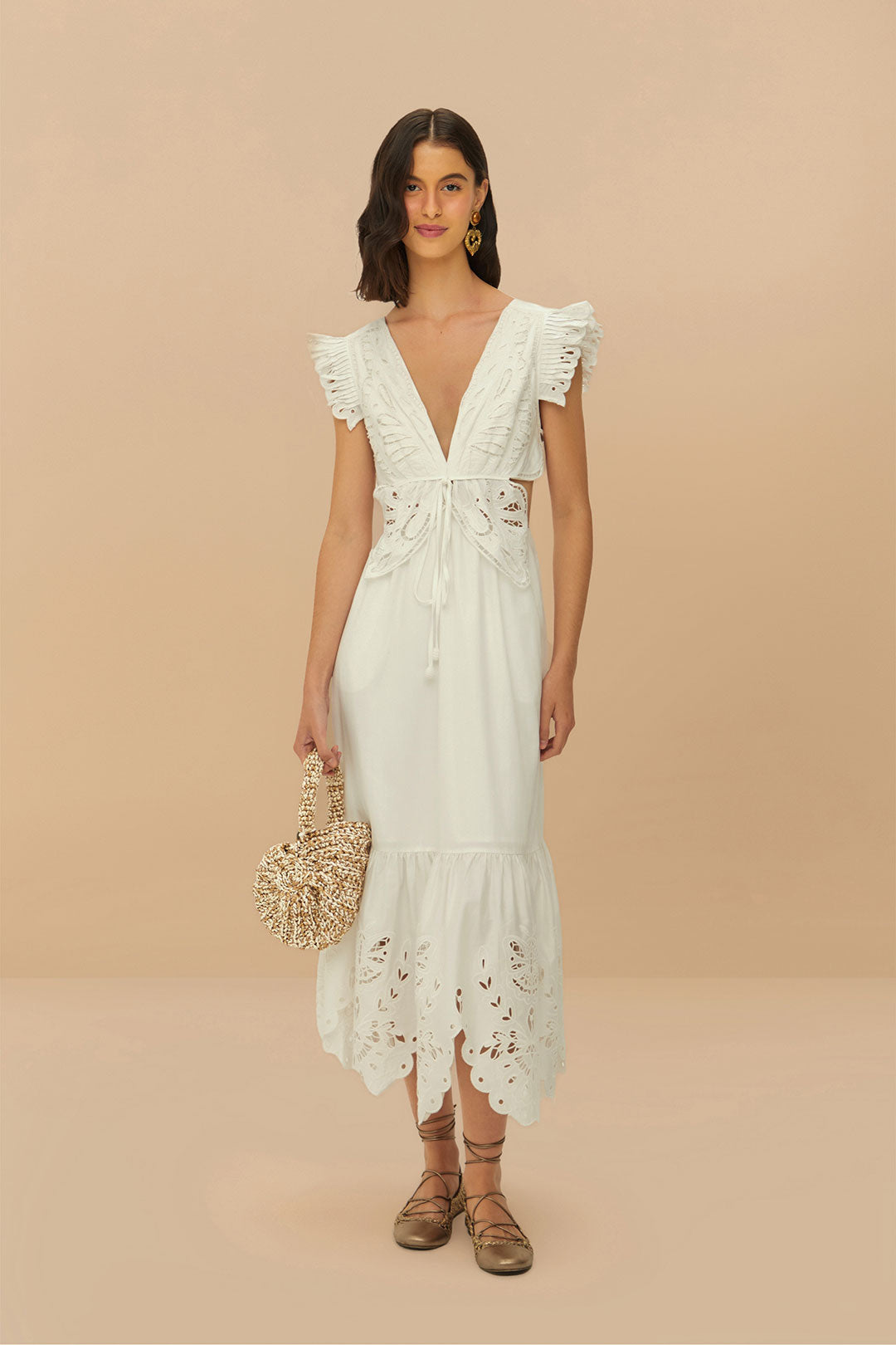 Off-White Butterfly Richelieu Midi Dress