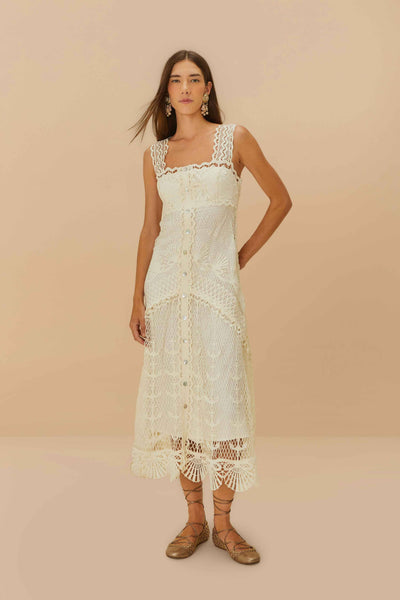 Off-White Nautical Guipure Maxi Dress – FARM Rio