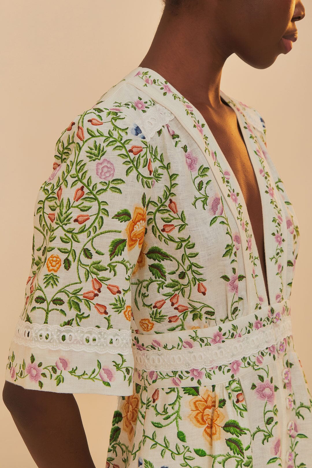 FOLK FLORAL OFF-WHITE JUMPSUIT