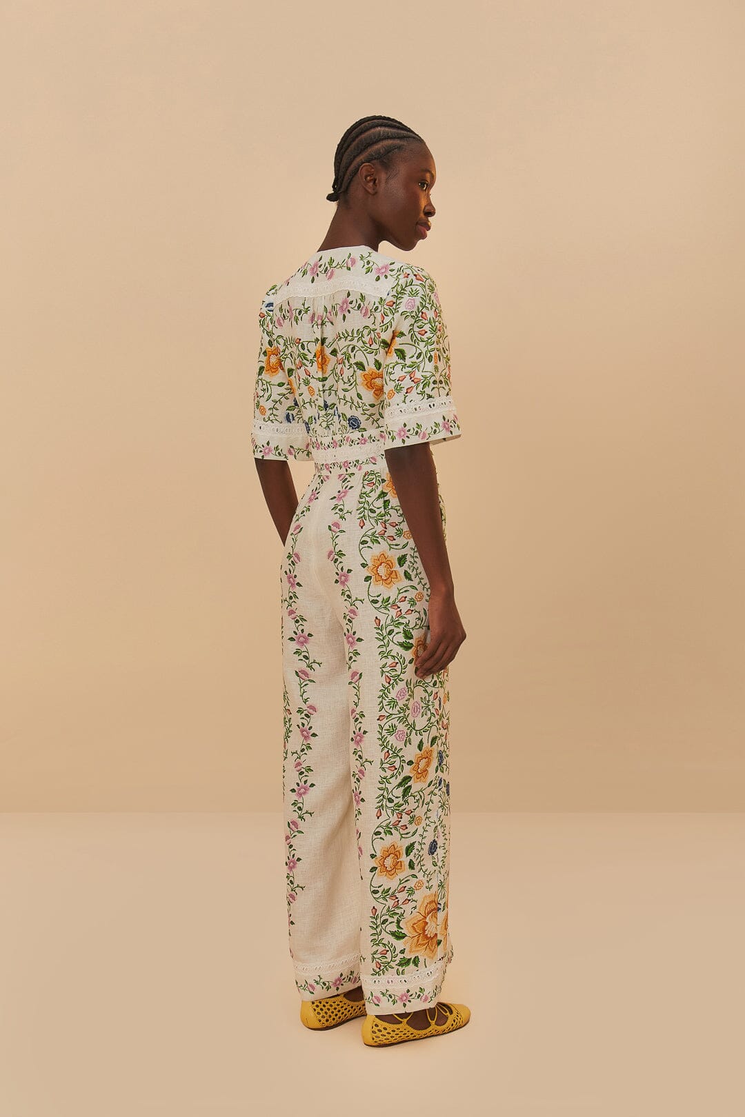 FOLK FLORAL OFF-WHITE JUMPSUIT