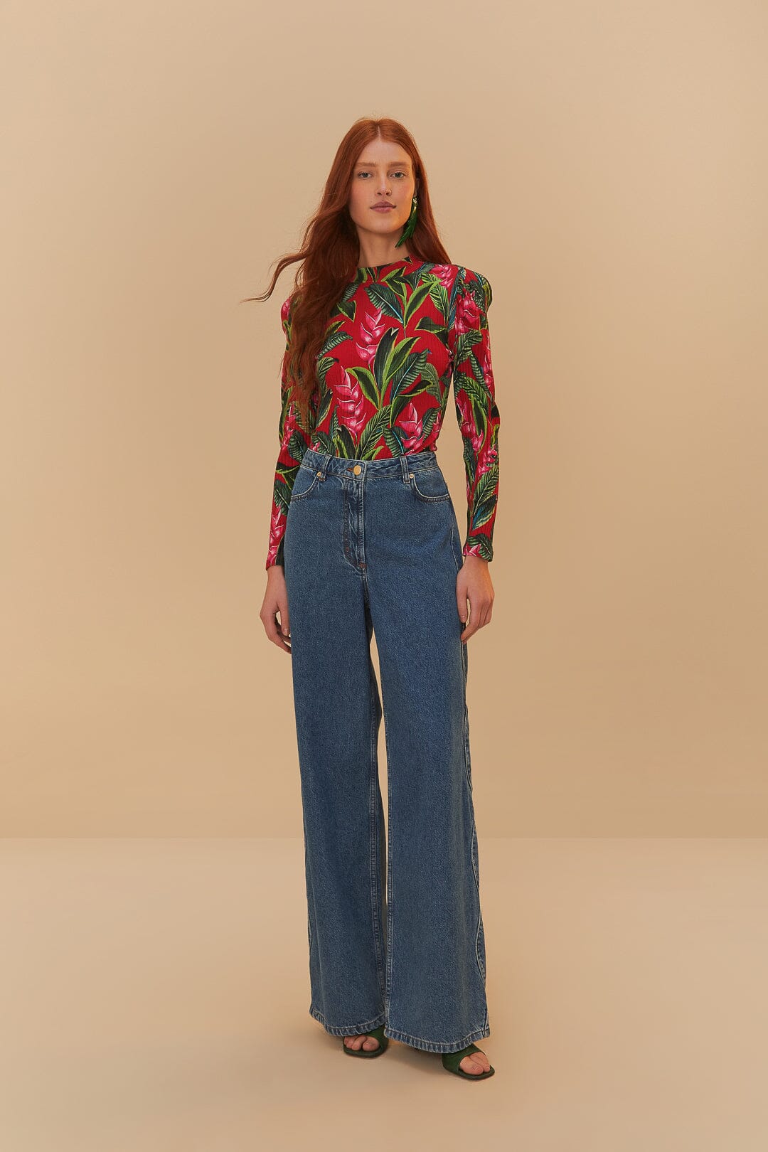 DENIM PANTS HIGH WAIST SNIP WAVE