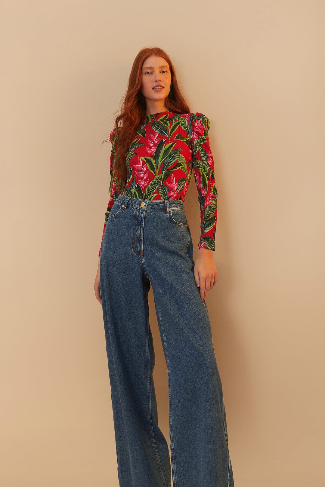 DENIM PANTS HIGH WAIST SNIP WAVE