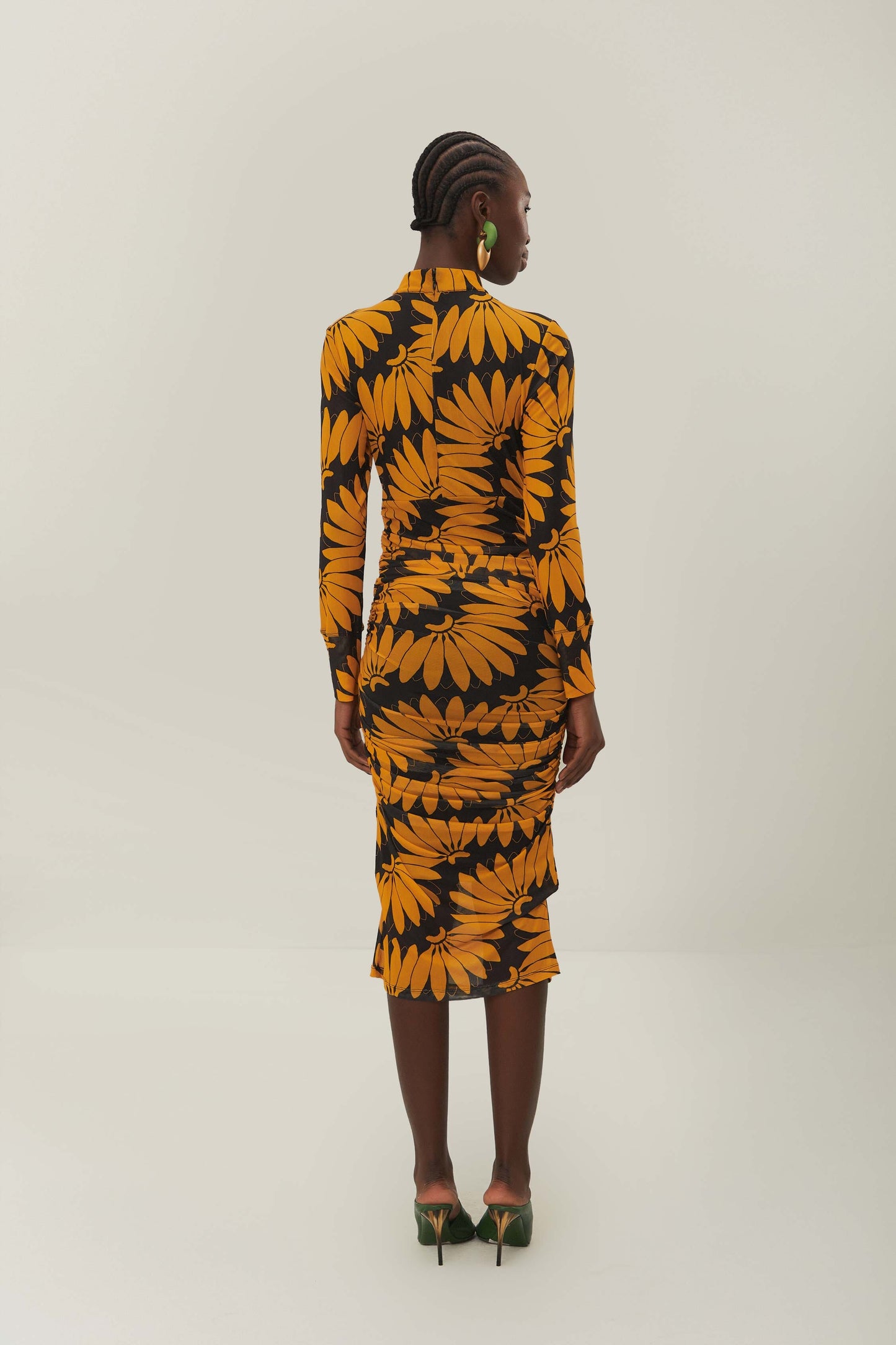 COPABANANA YELLOW TULLE MIDI DRESS