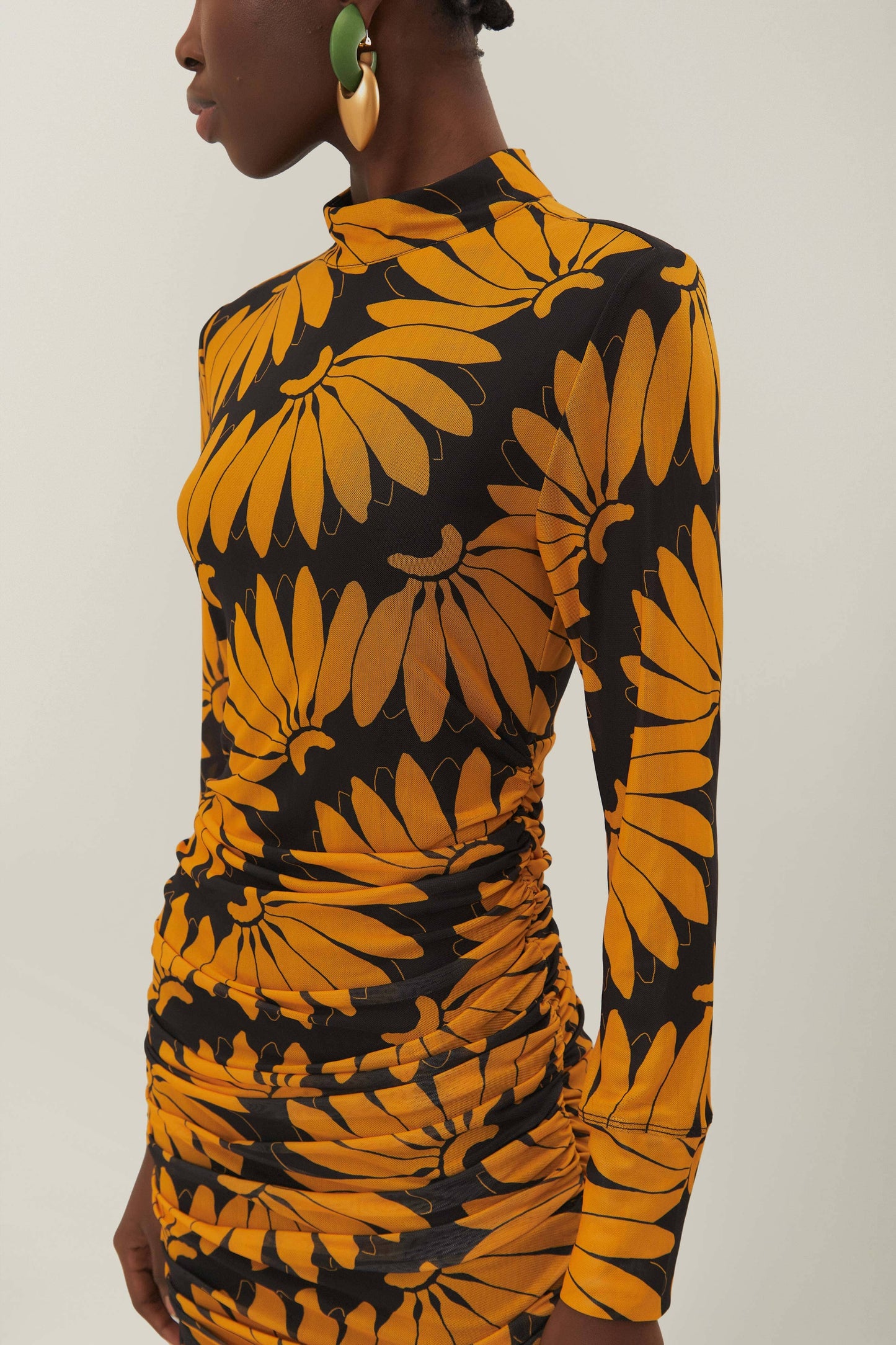 COPABANANA YELLOW TULLE MIDI DRESS