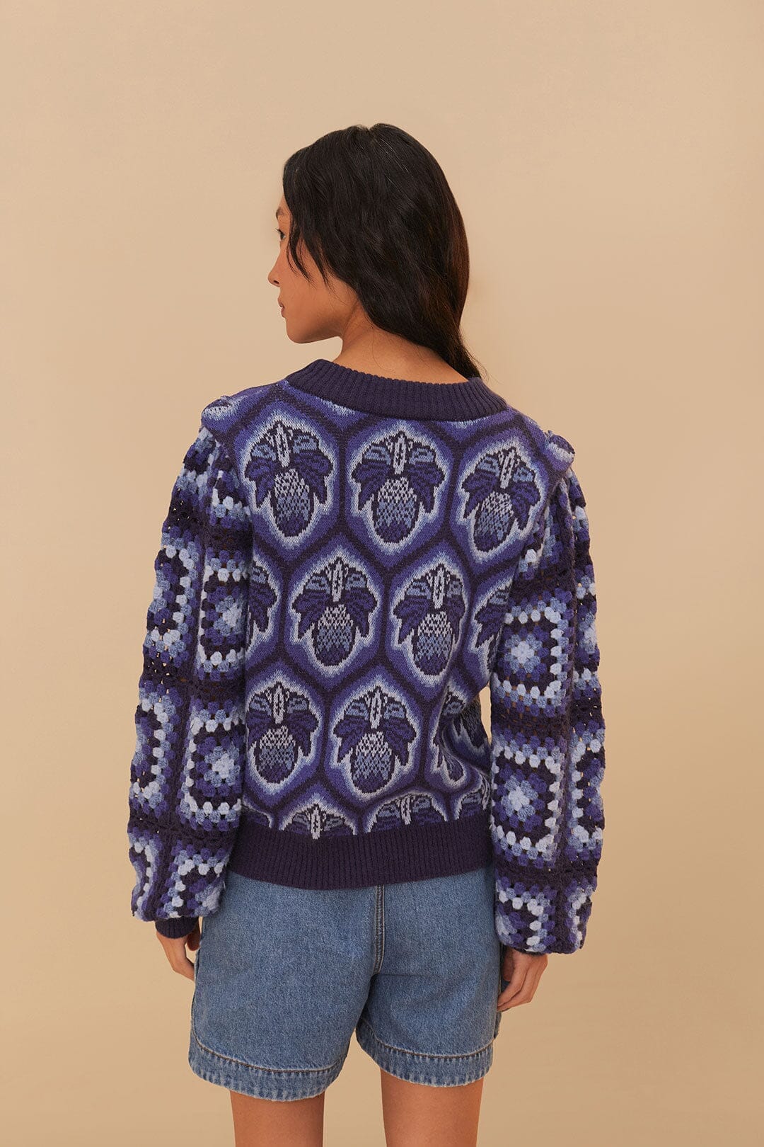 Blue Pinneaple Cobogo Knit Sweater