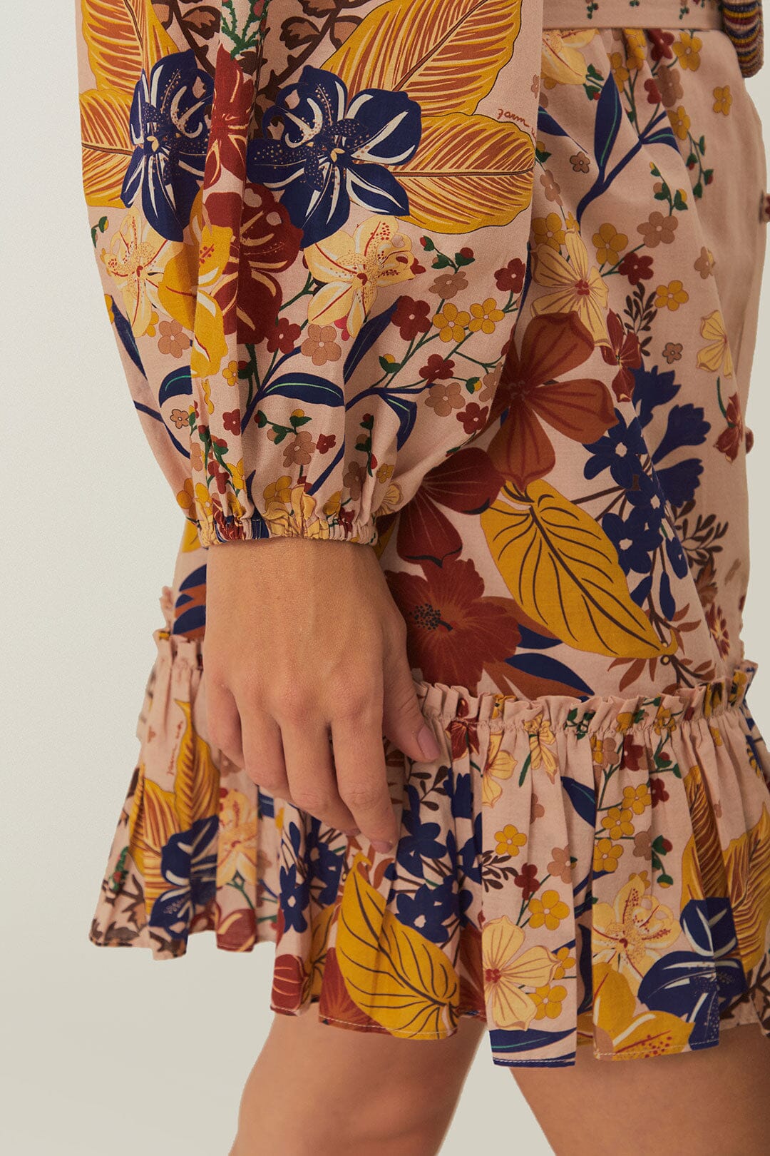 BEAUTY BOUQUET PINK PUFF SLEEVE MINI DRESS