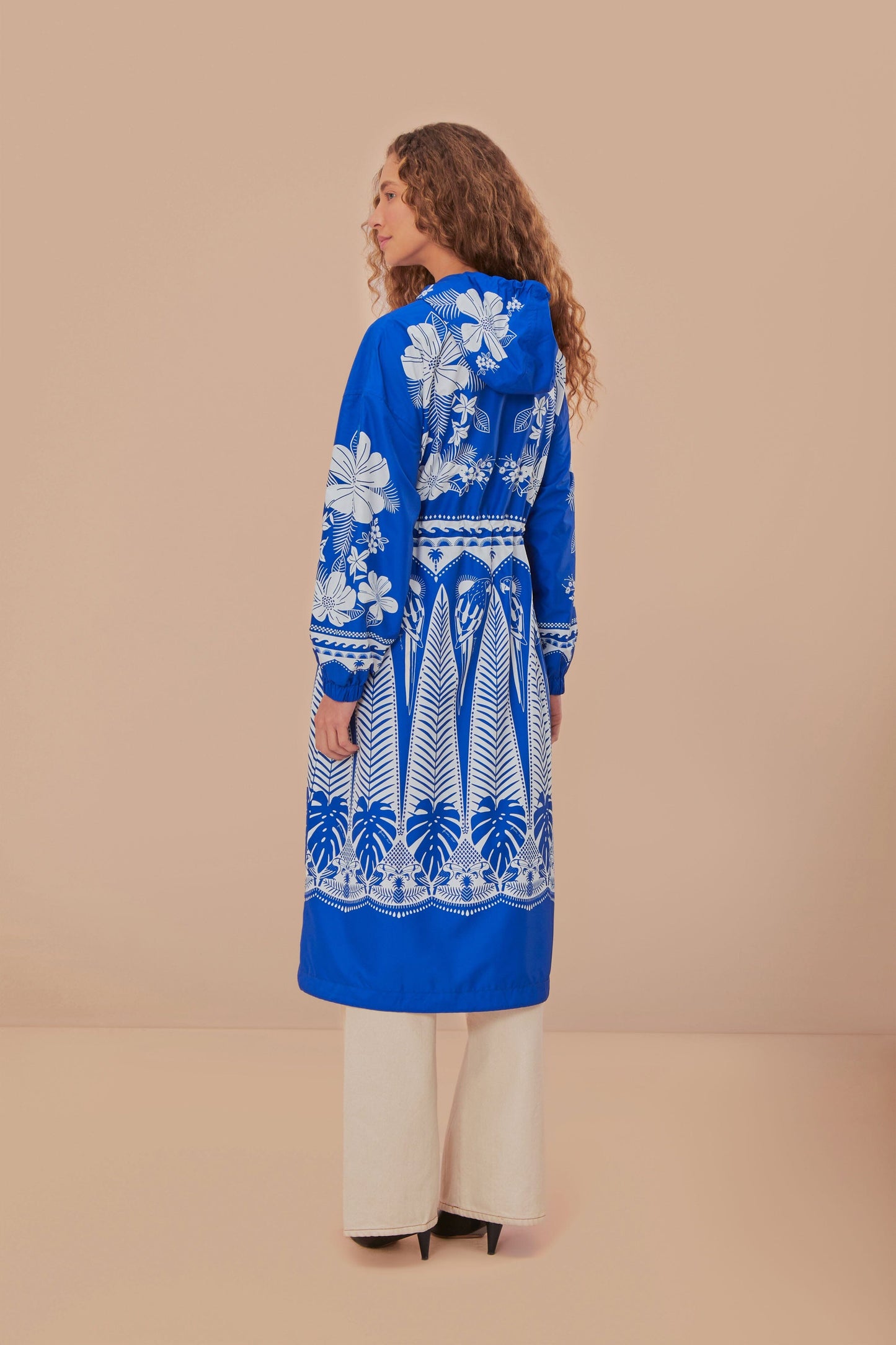 Blue Macaw Elegance Maxi Raincoat