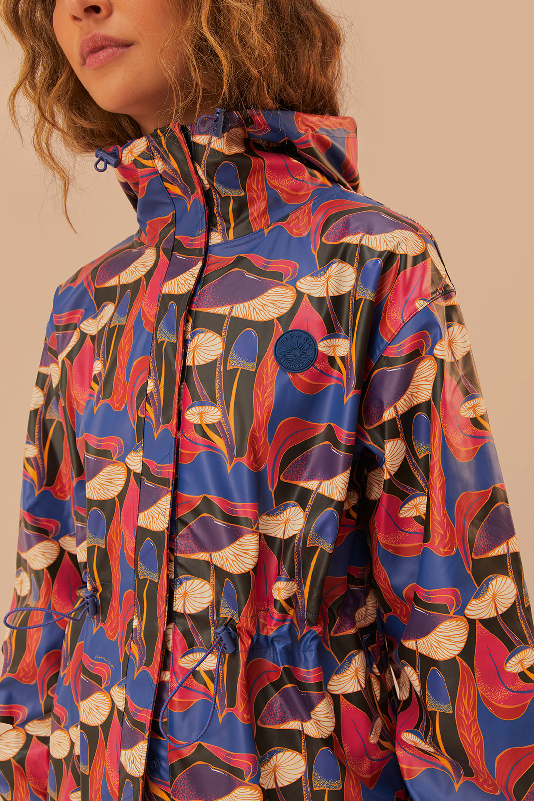 Wild Mushrooms Short Raincoat