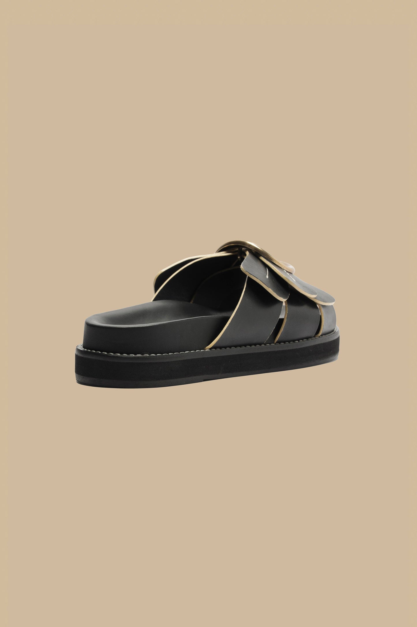 Black Daisy Slide Sandal