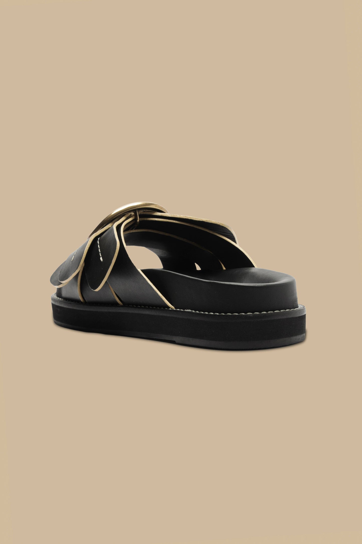 Black Daisy Slide Sandal