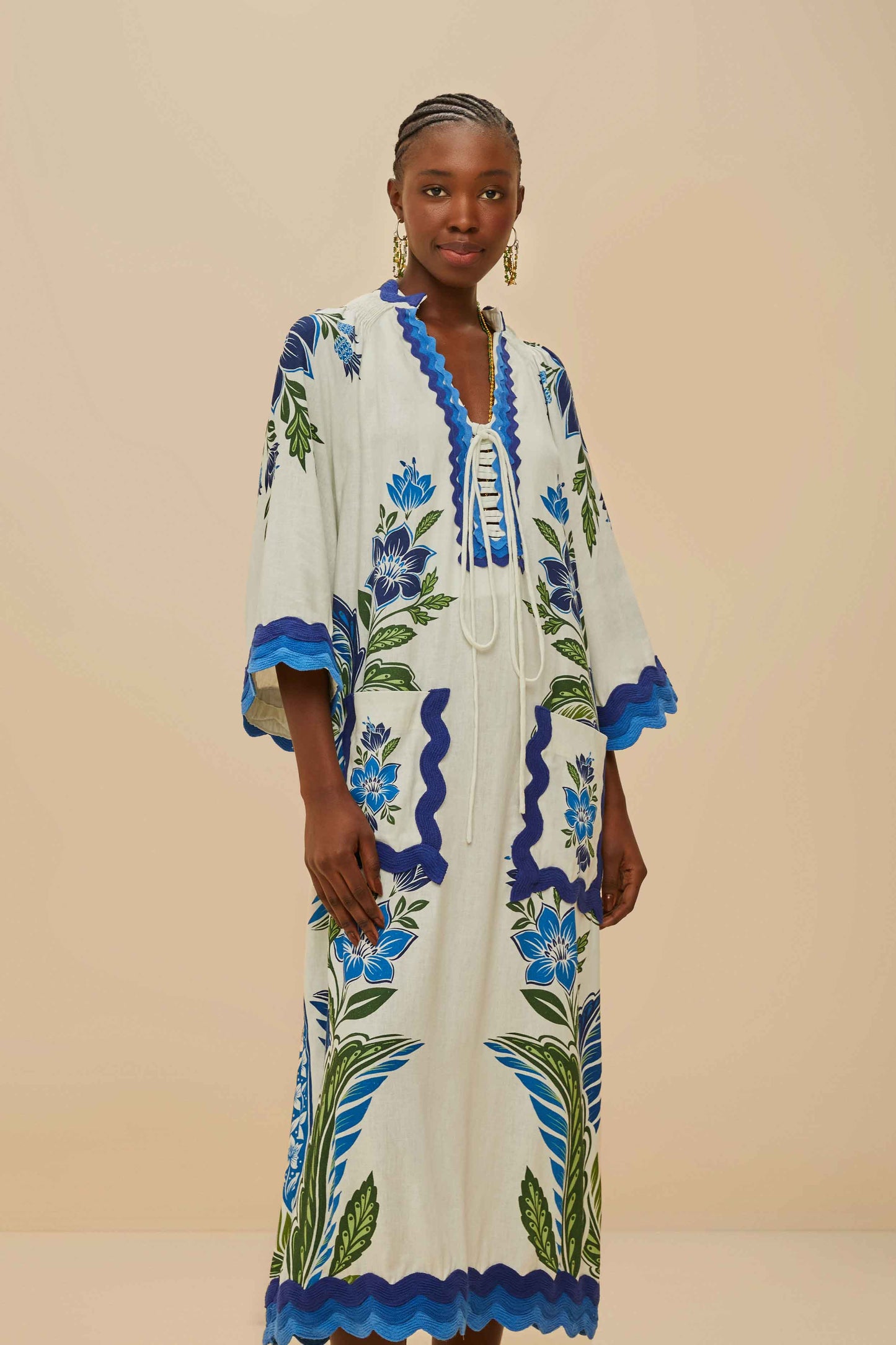 Off-White Tropicance Tunic Midi Dress