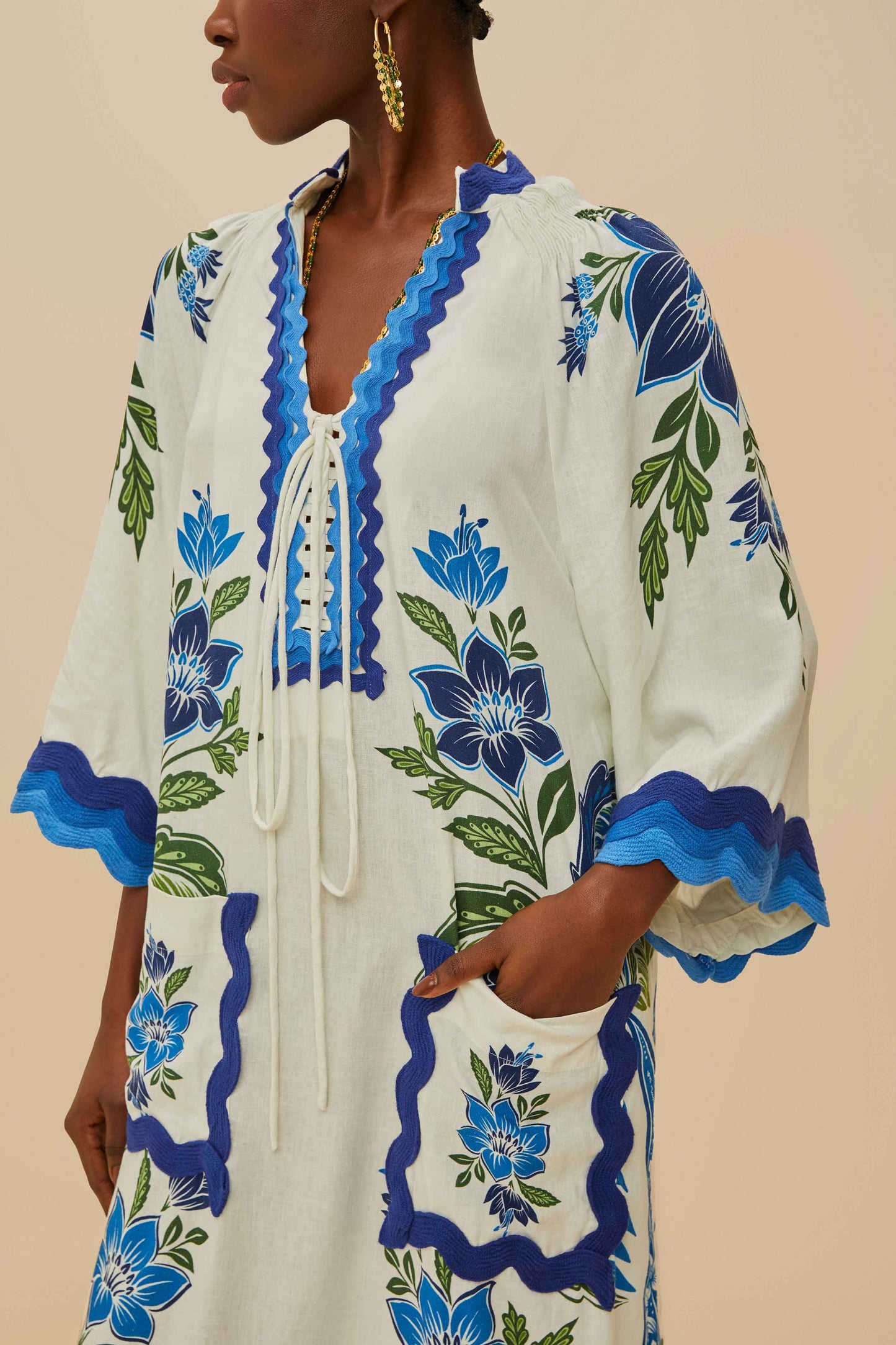 Off-White Tropicance Tunic Midi Dress