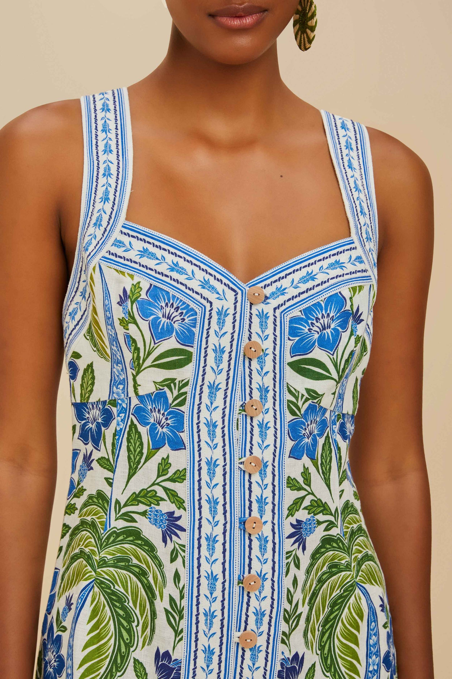 Off-White Tropicance Porcelain Garden Midi Dress