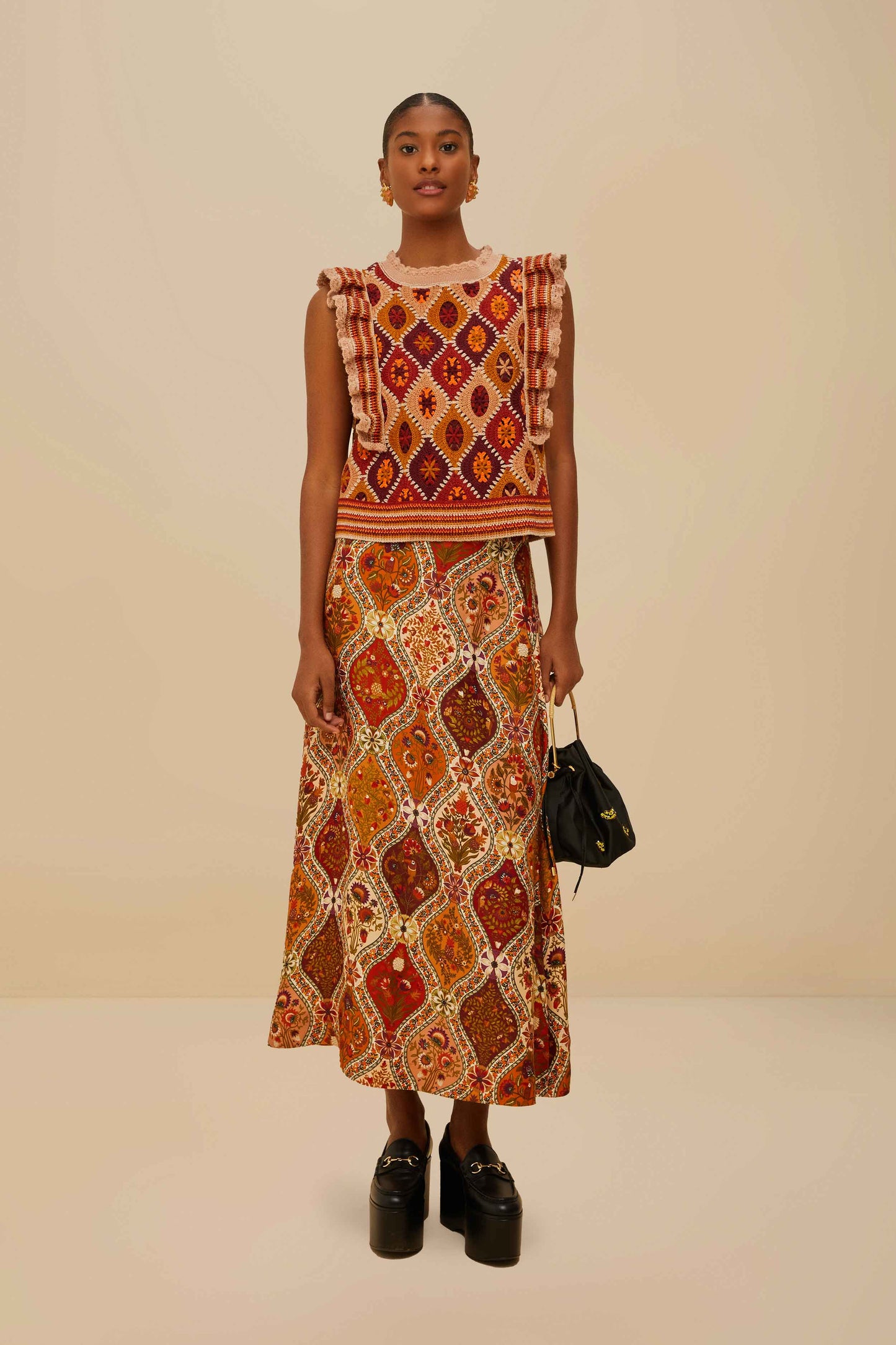 Multicolor Ruffled Crochet Vest