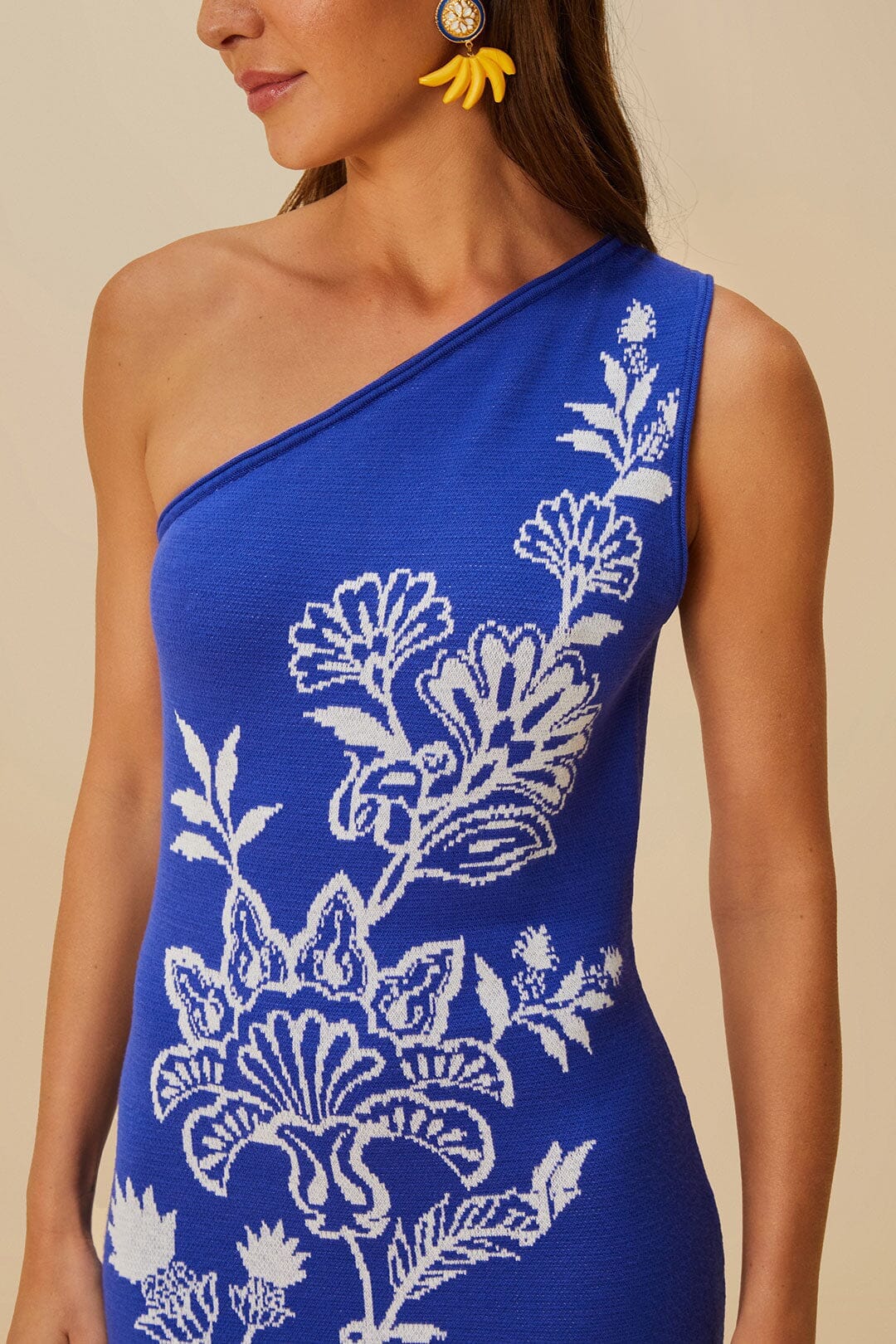 Blue Porcelain Garden Knit Midi Dress