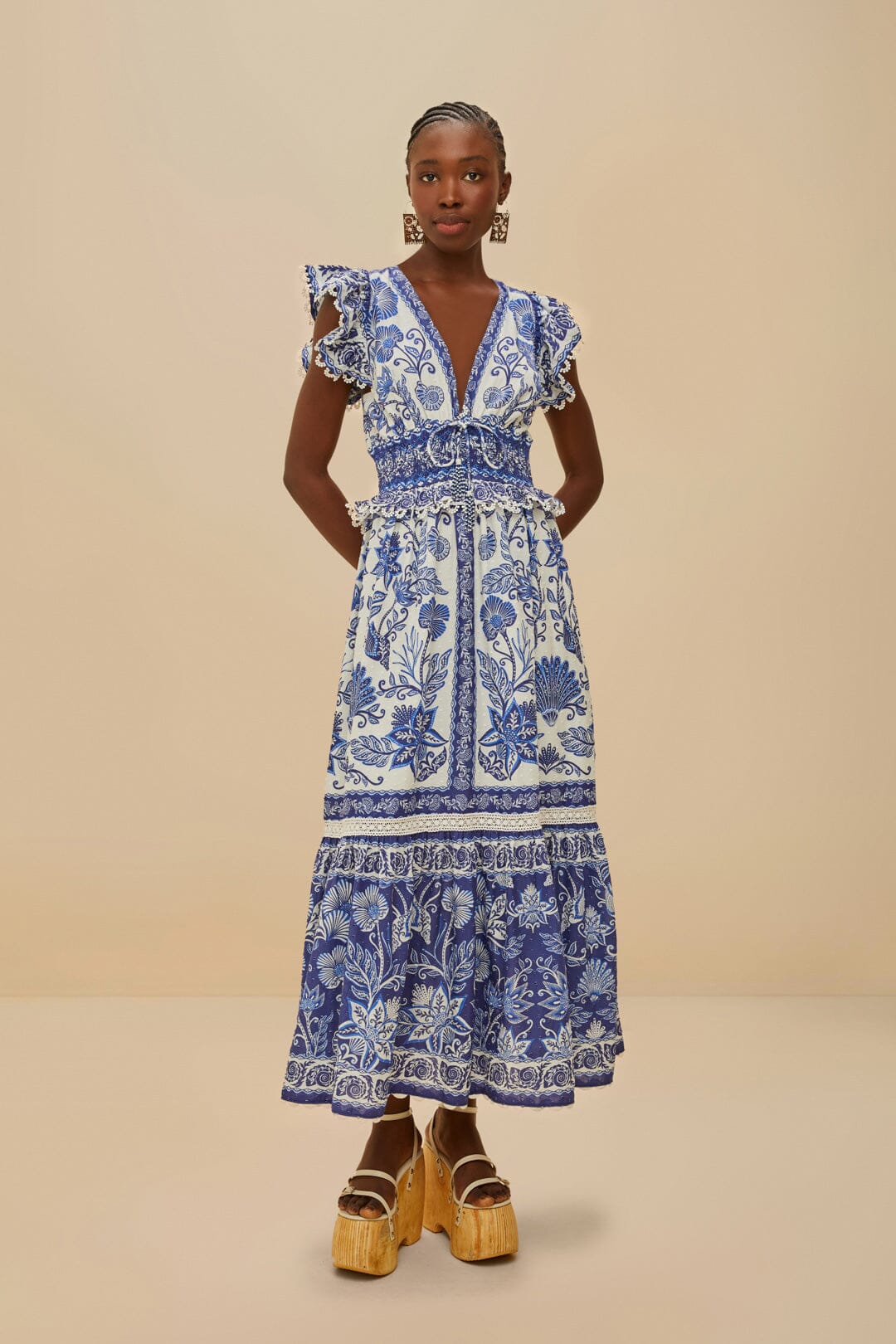 Off-White Shell Garden Maxi Dress