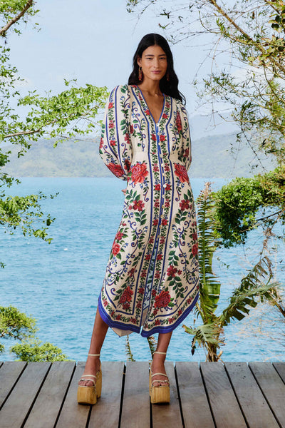 farm rio off white flora tapestry maxi dress Off-White Flower Tapestry Maxi Dress – FARM Rio