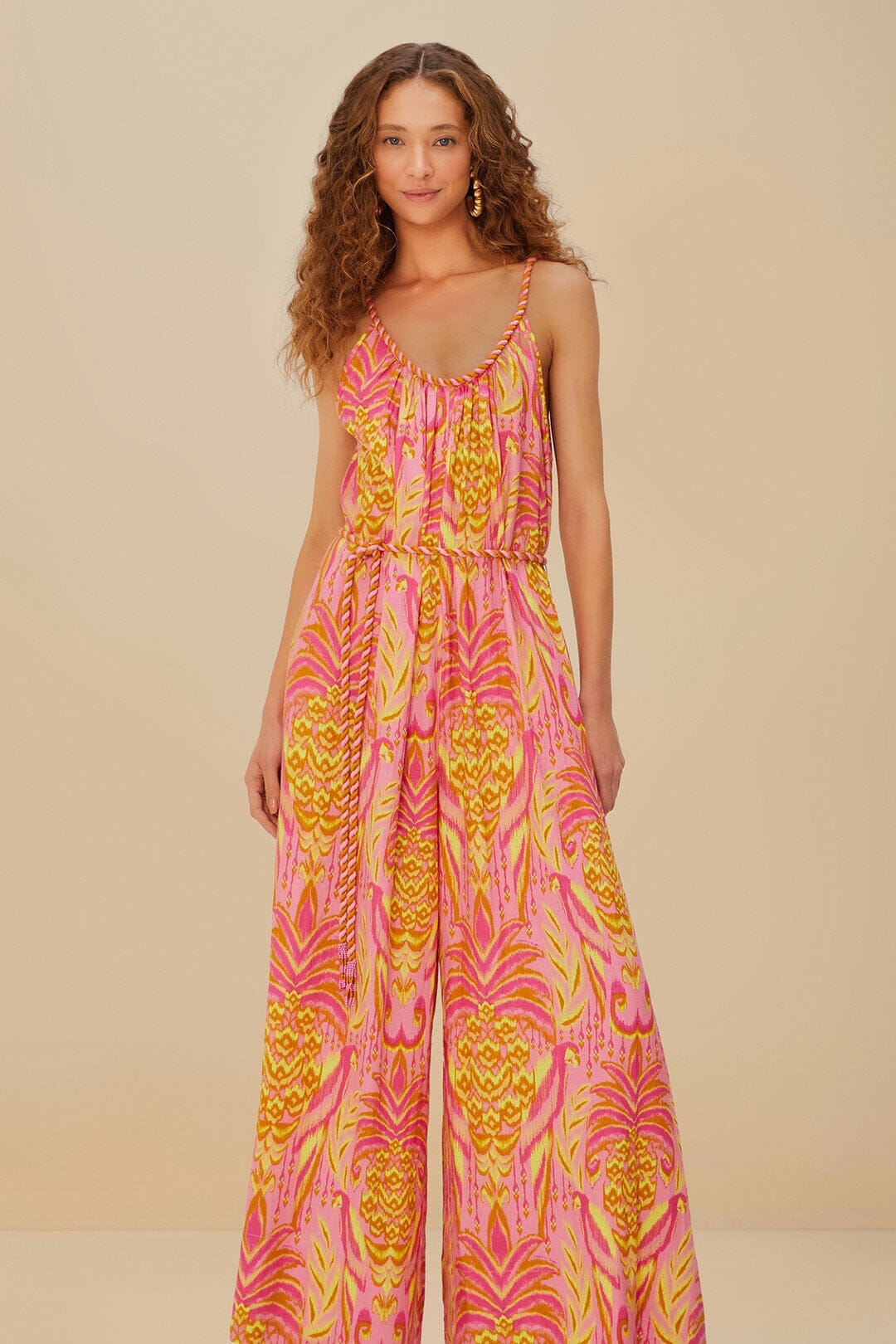 Pink Pineapple Tapestry LENZING™ ECOVERO™ Euroflax™ Jumpsuit