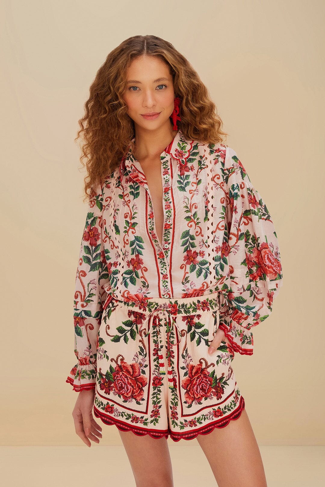 Flower Tapestry Pink Shorts