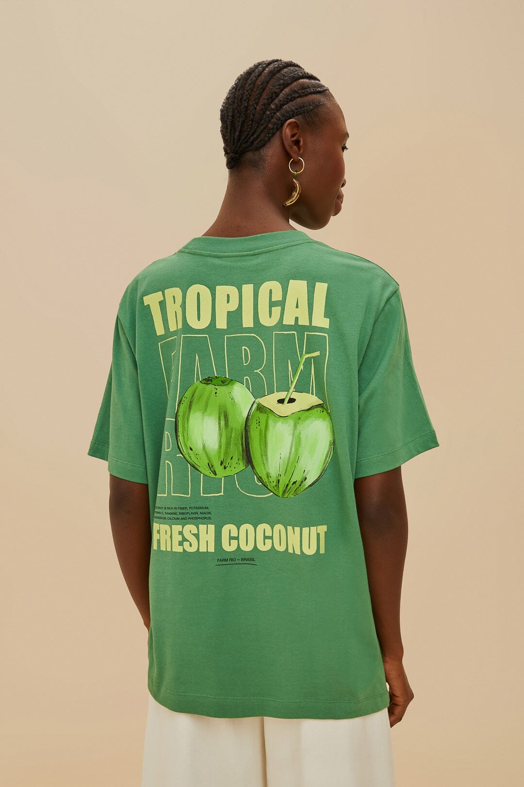 Green Tropical Coconut Organic Cotton Relaxed T-Shirt