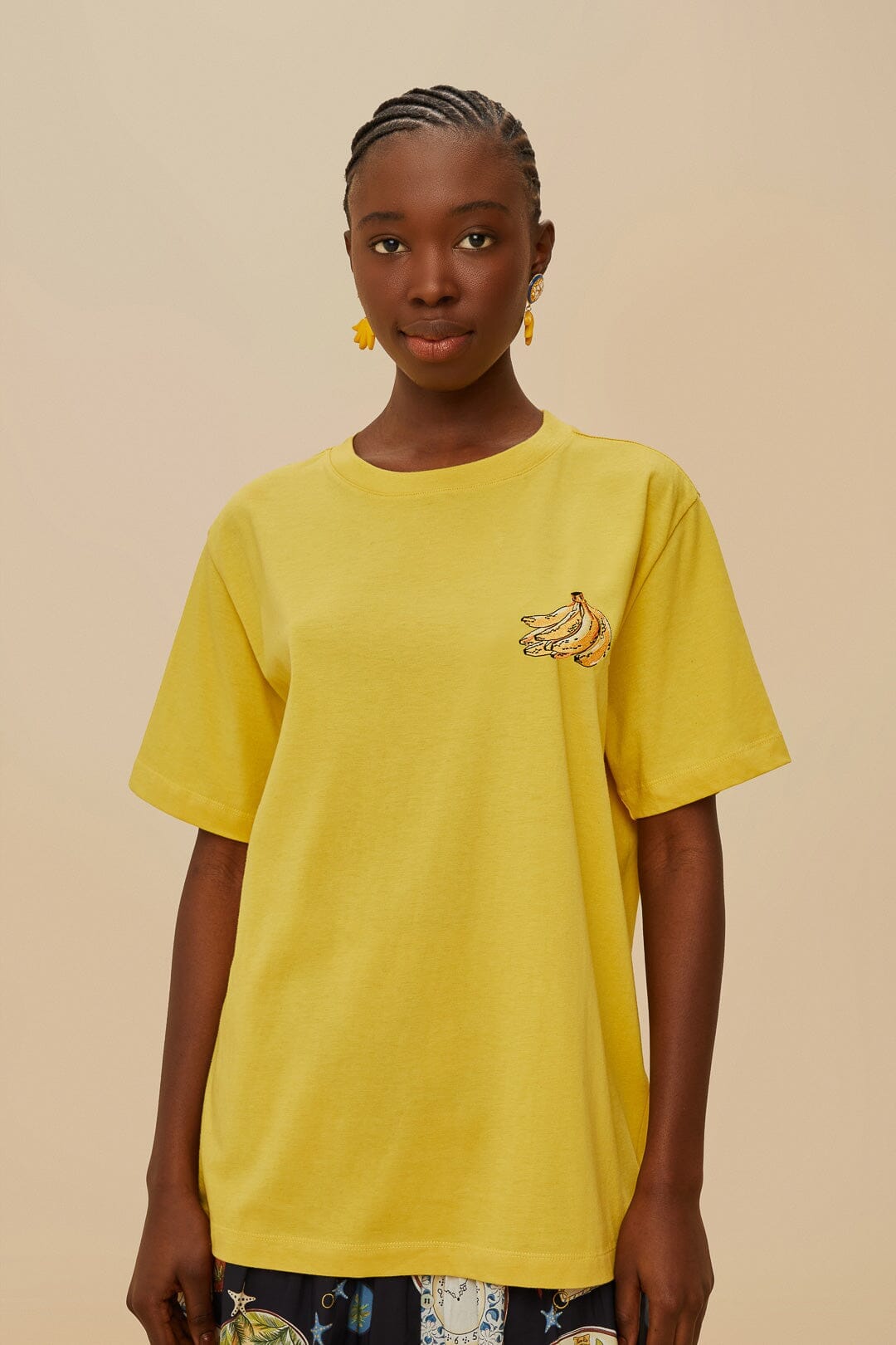Pink Tropical Bananas Organic Cotton Relaxed T-Shirt