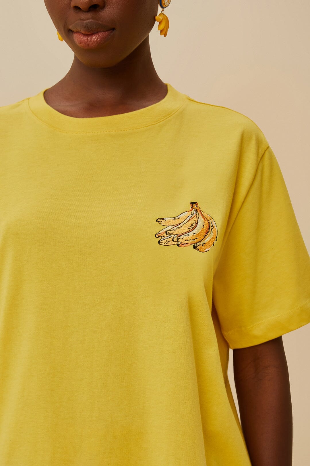 Pink Tropical Bananas Organic Cotton Relaxed T-Shirt