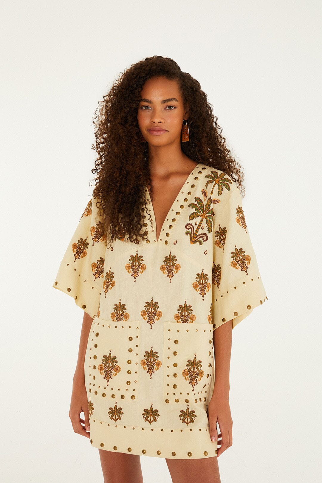Sand Coconut Tree Tapestry Mini Dress