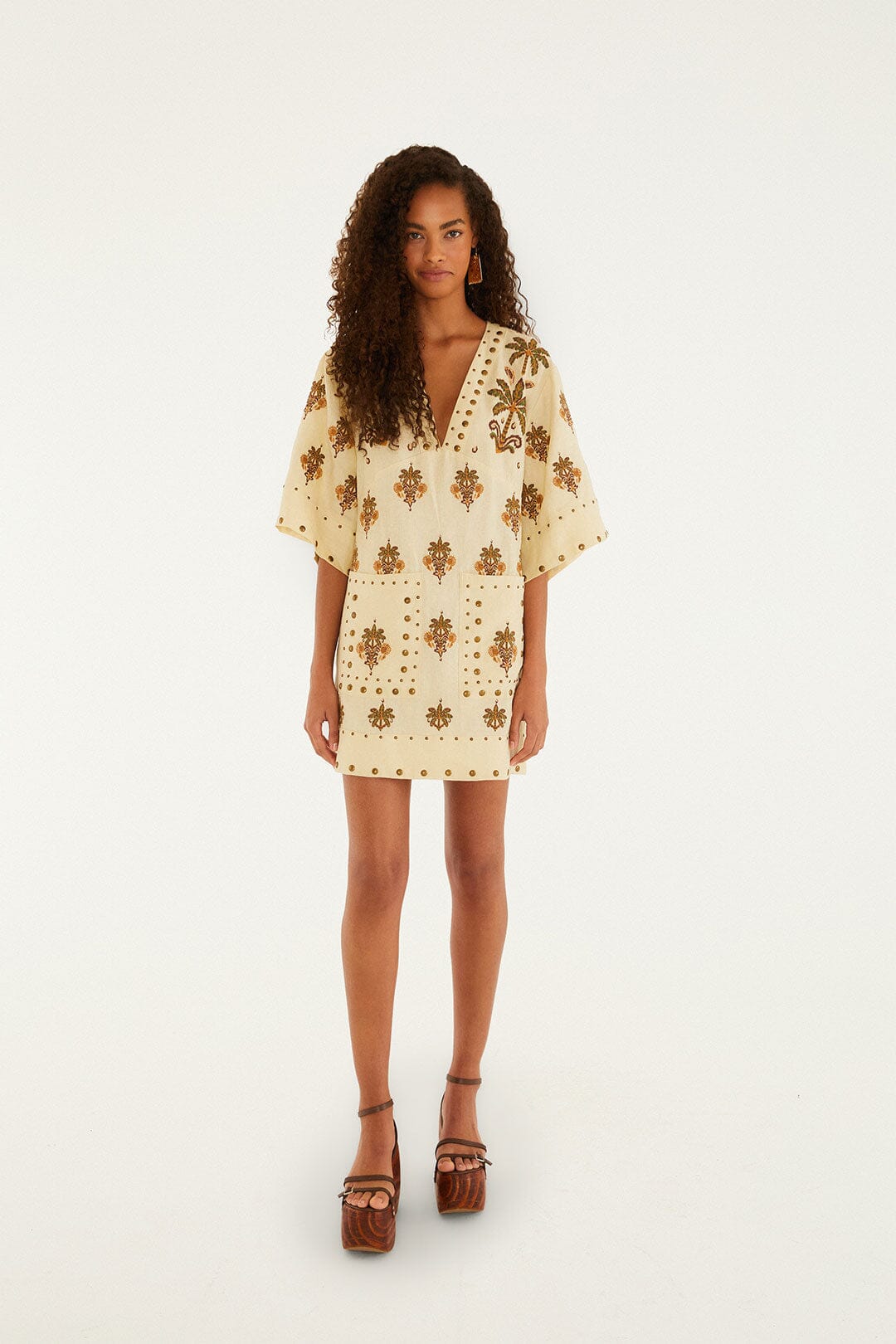 Sand Coconut Tree Tapestry Mini Dress
