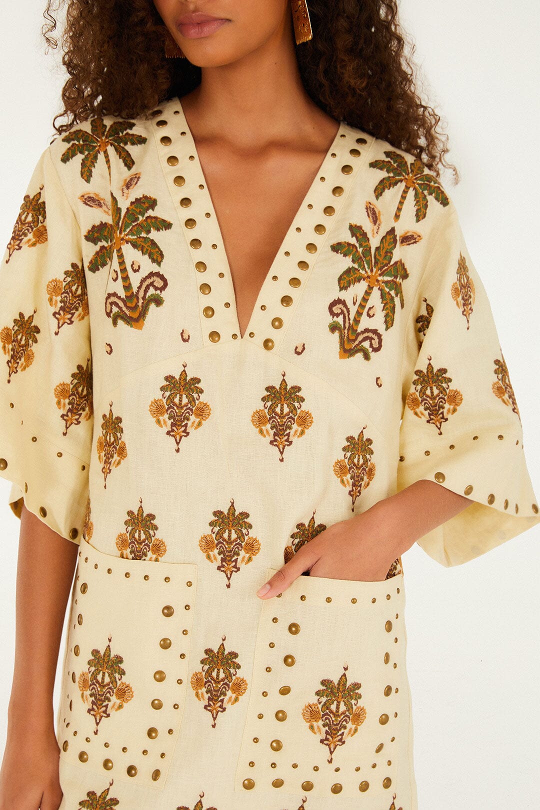 Sand Coconut Tree Tapestry Mini Dress