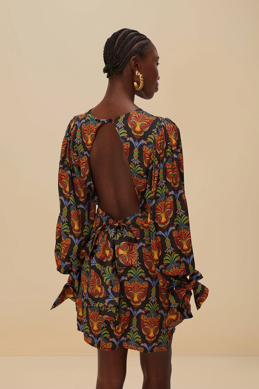 Black Boho Panther Mini Dress