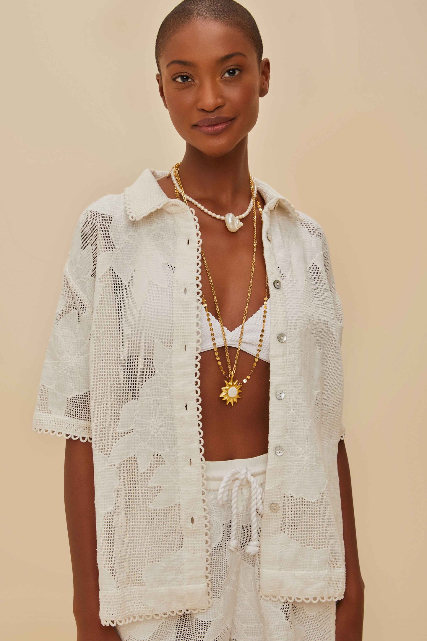 WHITE FLOWER SHIRT