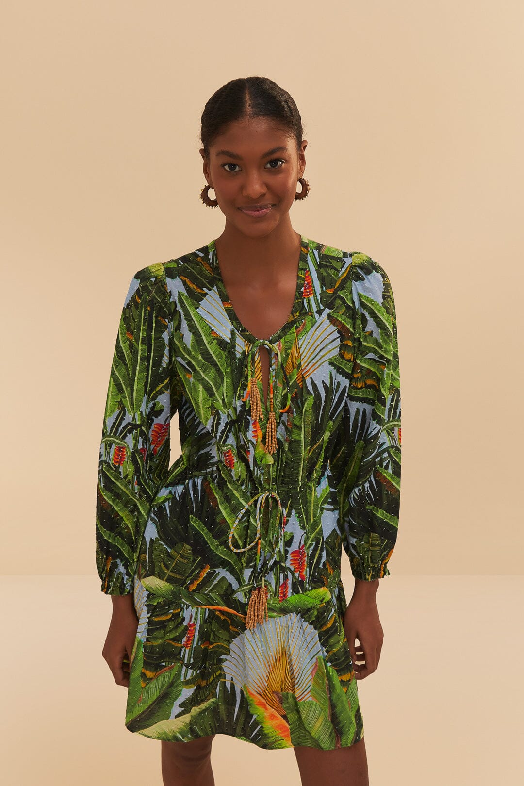 AMAZONIA FOREST BLUE MINI DRESS