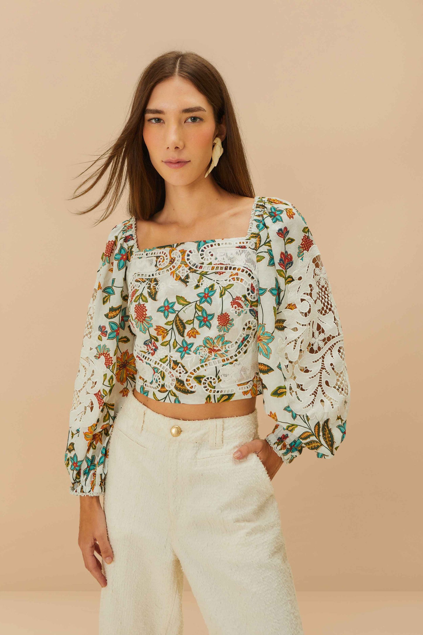 Off-White Botanicals Lace Blouse