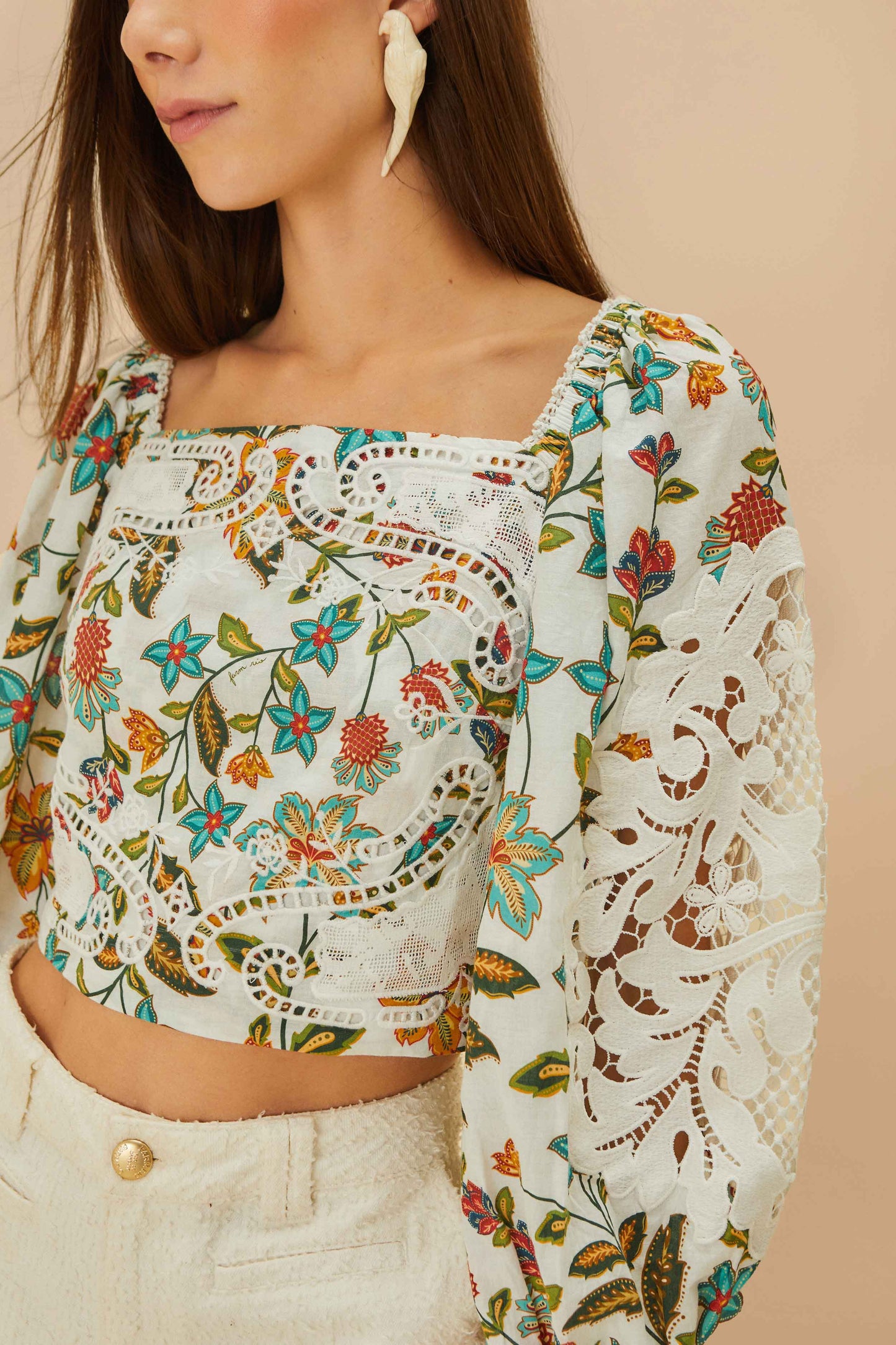 Off-White Botanicals Lace Blouse