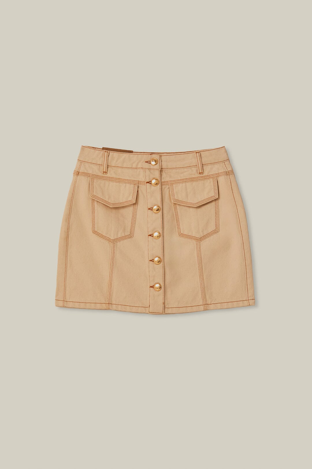 Off-White Gabardine Mini Skirt