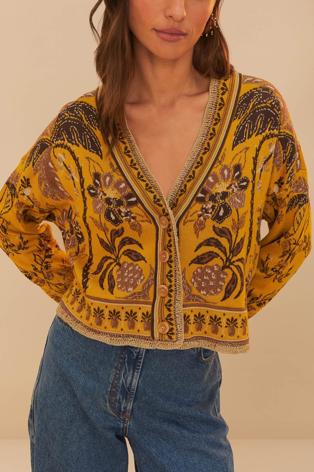 Yellow Golden Oasis Knit Cardigan