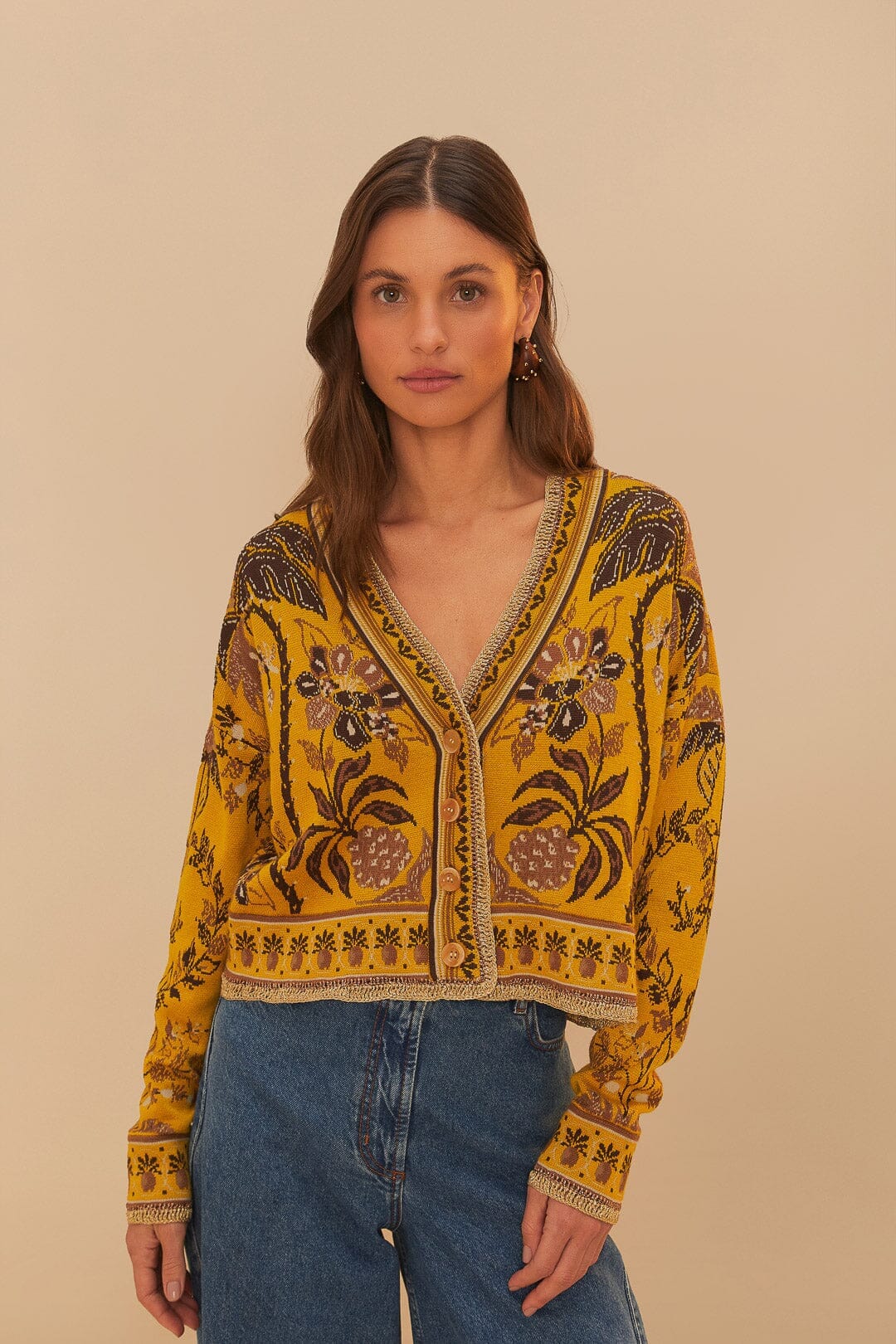 Yellow Golden Oasis Knit Cardigan