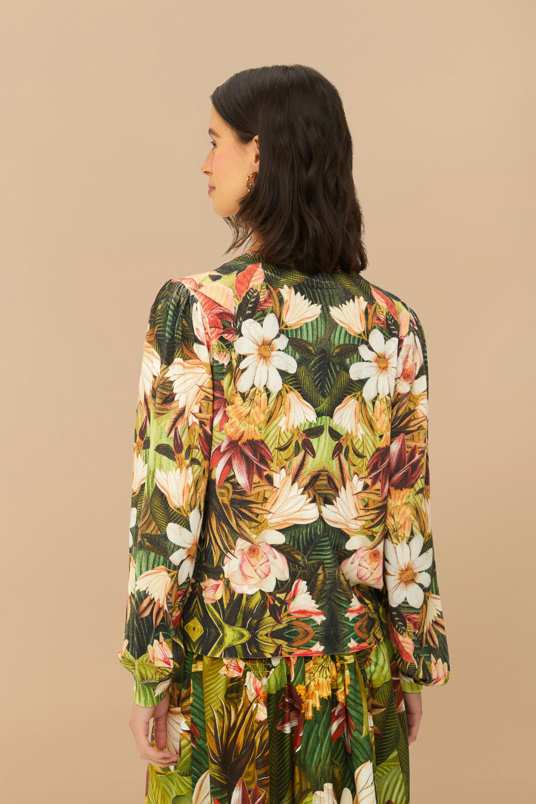 Multicolor Botanical Forest Knit Cardigan