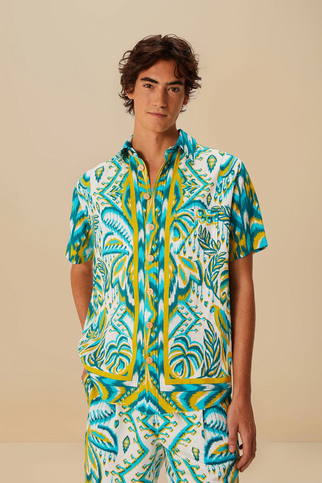Sand Tropical Tapestry Shirt