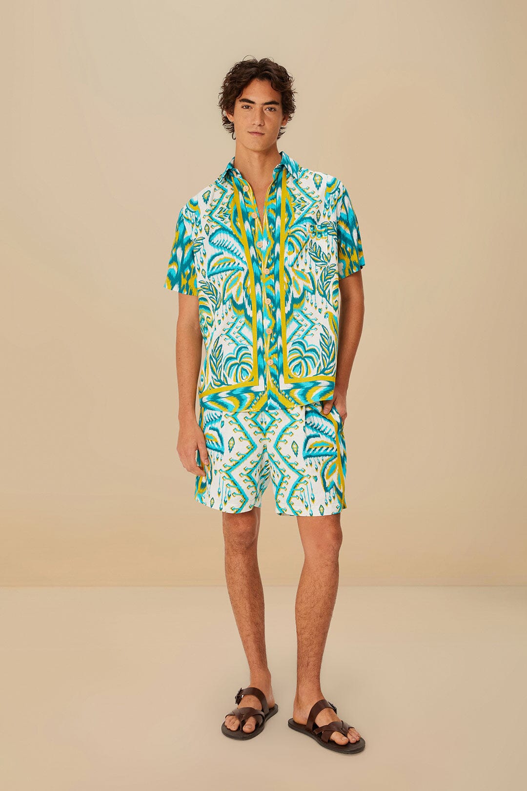 Sand Tropical Tapestry Shirt