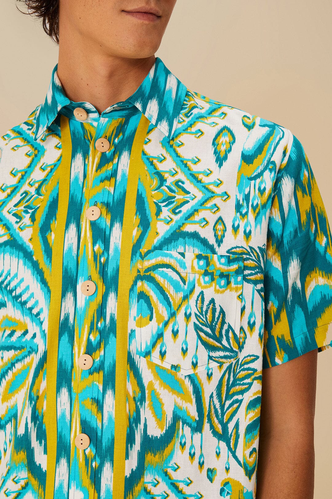 Sand Tropical Tapestry Shirt