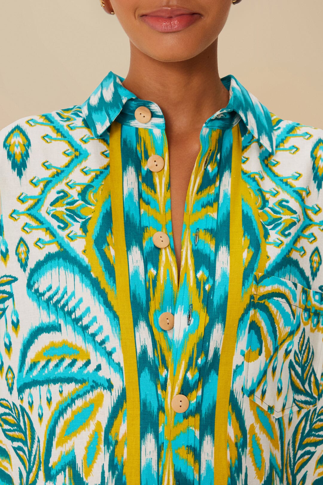 Sand Tropical Tapestry Shirt