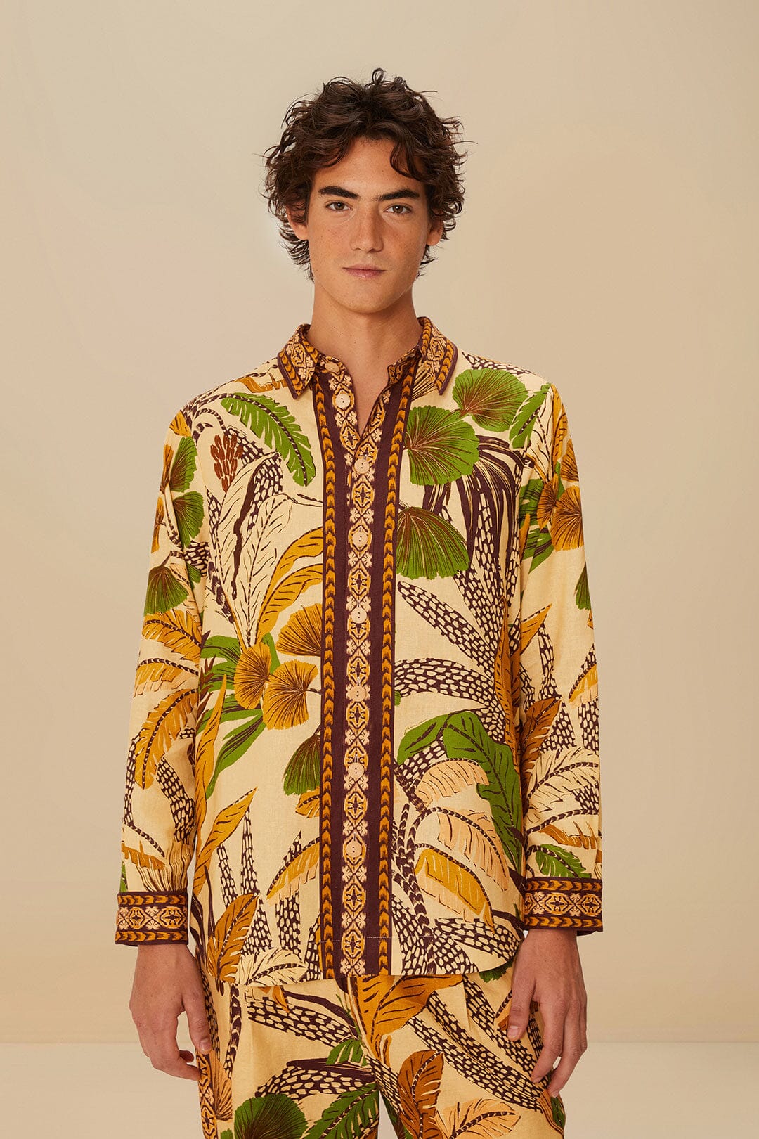 Sand Foliage Sketch LENZING™ ECOVERO™ Euroflax™ Shirt