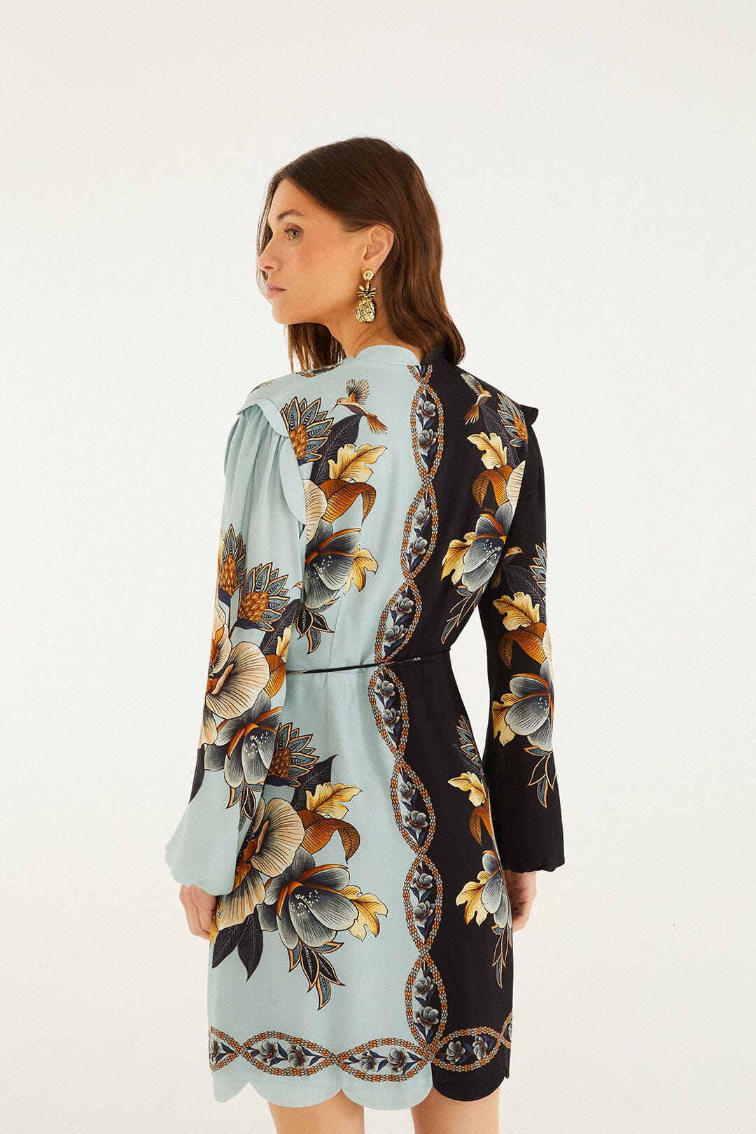 Mixed Snake Garden Wrap Wavy Mini Dress